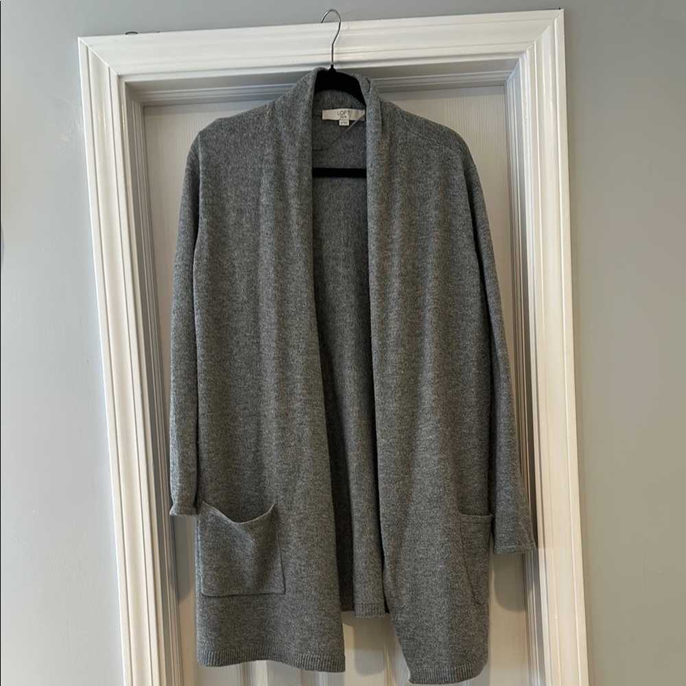 Gray Open Front Women's Sweater